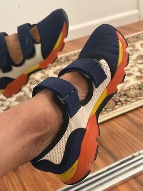 Marni Navy, White, Orange & Yellow Athletic Sandal Sneakers